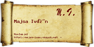Majsa Iván névjegykártya