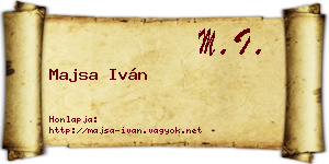 Majsa Iván névjegykártya